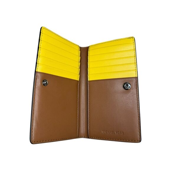 MICHAEL KORS Men’s Cooper Signature Logo Bi-Fold Wallet Canvas Daisy Yellow - Picture 6 of 6